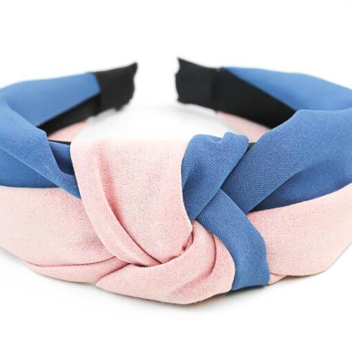 Navy & Pink Knotted Headband