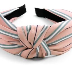 Pink Striped Knotted Headband