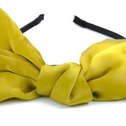 Yellow Oversized Bow Silk Satin Headband