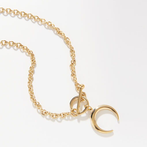 Crescent Moon Necklace (18K Gold Plated, Tarnish-Free)