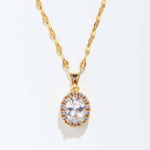 Crystal Pendant Necklace (18K Gold Plated, Tarnish-Free)