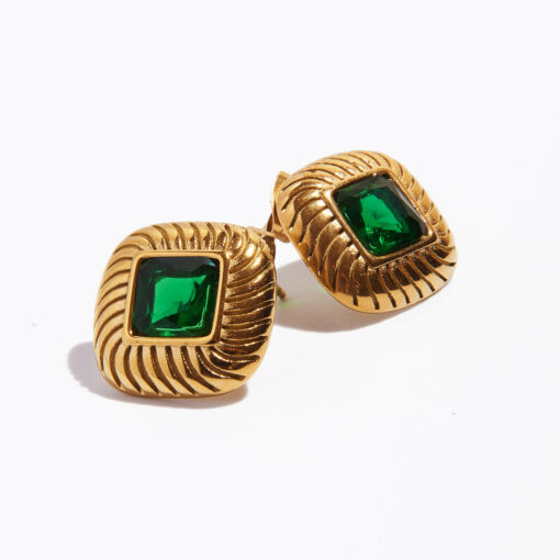 Green Zircon Stud Earrings