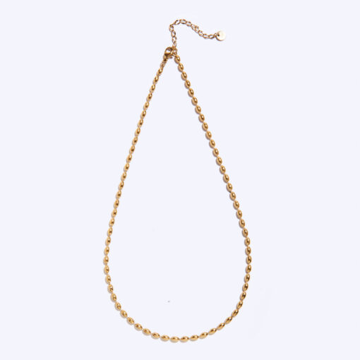 Oval-Bead Chain Necklace (14K Gold Plated, Tarnish-Free)
