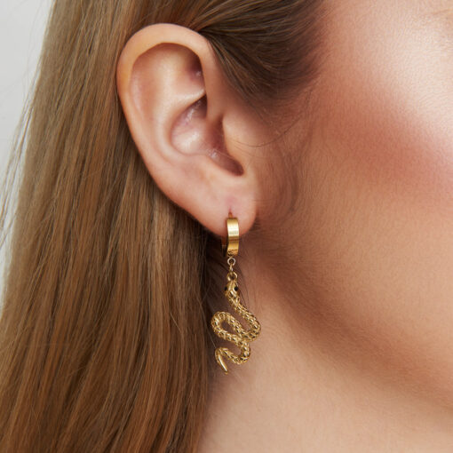 Snake Drop Earrings (14K Gold Plated, Tarnish-Free)