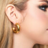 gold plated chunky hoop earrings