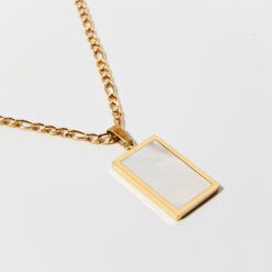 Mother of Pearl Figaro Necklace (18K Gold Plated, Tarnish-Free)