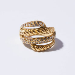 Studded Statement Ring (18K Gold Plated, Tarnish-Free)
