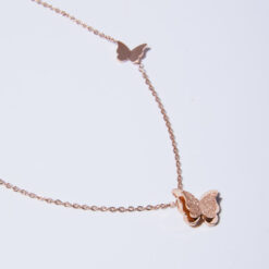 Butterfly Necklace (18K Rose Gold Plated, Tarnish Free)