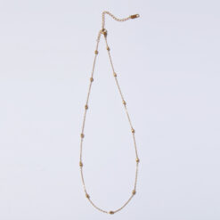 Gold Oval Bead Chain Necklace (18K Gold Plated, Tarnish-Free)