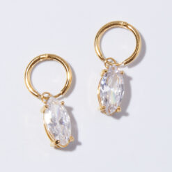 Marquise White Zircon Earrings (18K Gold Plated, Tarnish-Free)