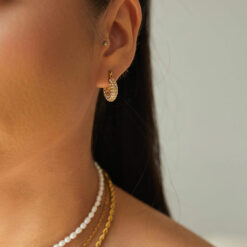 Studded Hoops (18K Gold Plated, Tarnish-Free)
