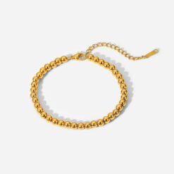 Gold Bead Bracelet (18K Gold Plated, Tarnish-Free)