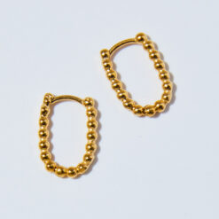 Beaded Hoop Earrings (18K Gold Plated, Tarnish-Free)
