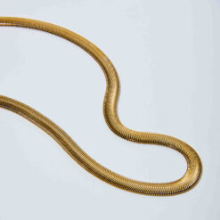 Herringbone Snake Chain Necklace (18K Gold Plated, Tarnish-Free)