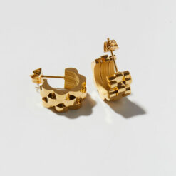 Watch Band Earrings (Gold Plated, Tarnish Free)