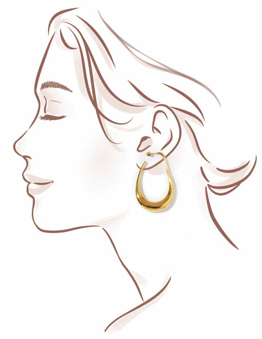 Large Oval Hoops (18K Gold Plated, Tarnish-Free)