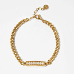 Zircon Channel Bracelet (18K Gold Plated, Tarnish-Free)
