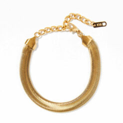 Bold Herringbone Bracelet (18K Gold Plated, Tarnish-Free)