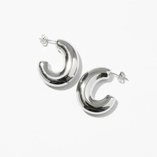 Silver Half Hoop Earrings