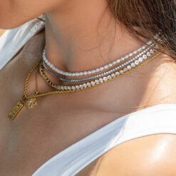Gold Tennis Necklace - 4mm