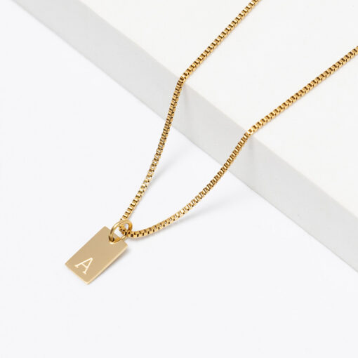 Tag Initial Necklace Charm