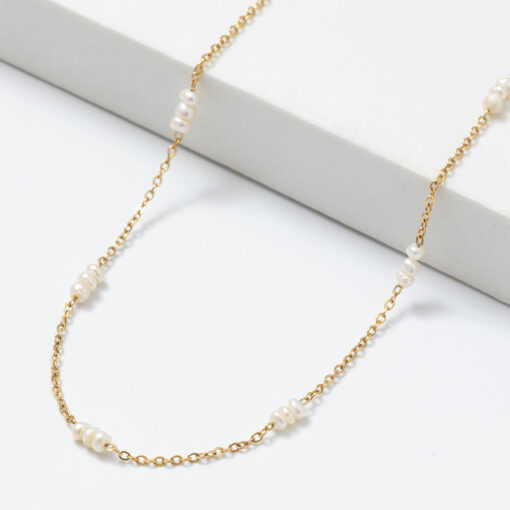 Small Pearl Chain Necklace