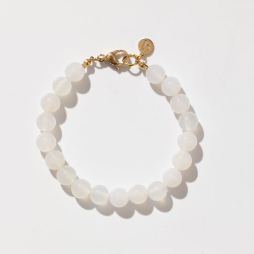 White Agate Bead Bracelet