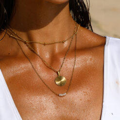 Gold Sun Disc Necklace Gold Sun Disc Necklace