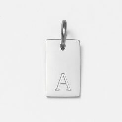 Silver Tag Initial Charm