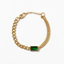 Emerald Accent Chain Bracelet
