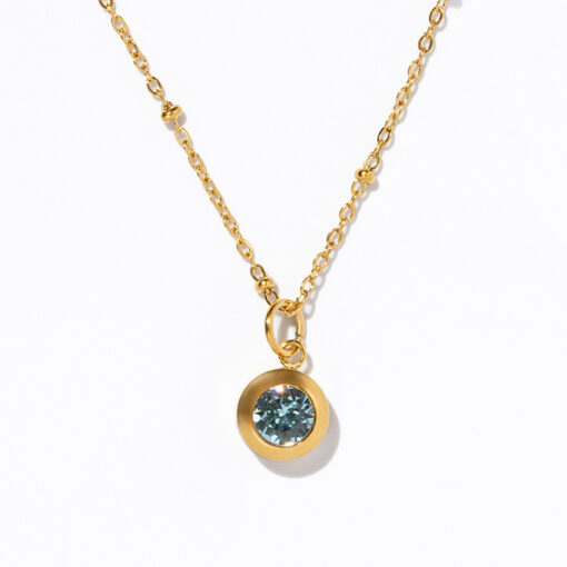 March Swarovski Birthstone Necklace, Aquamarine