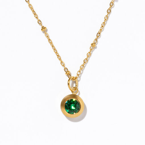 May Swarovski Birthstone Necklace, Emerald