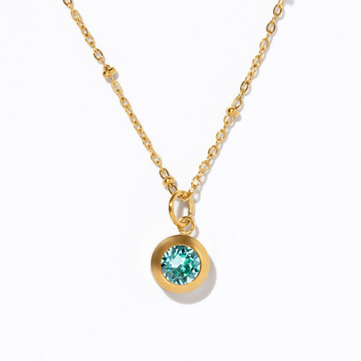 December Swarovski Birthstone Necklace, Turquoise