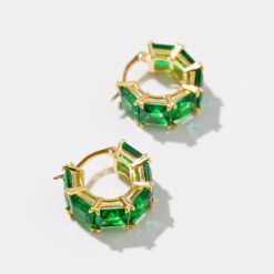Emerald Hoop Earrings