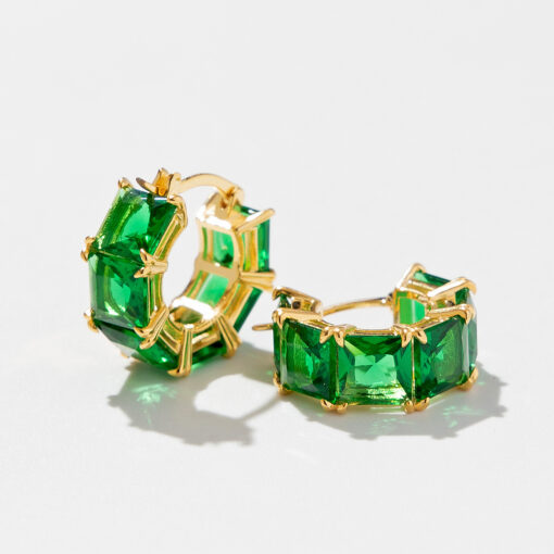 Emerald Hoop Earrings