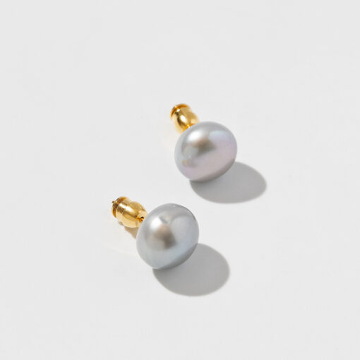 Grey Pearl Stud Earrings