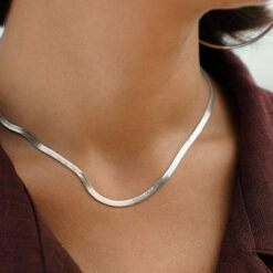 Silver Classic Herringbone Necklace Silver Classic Herringbone Necklace